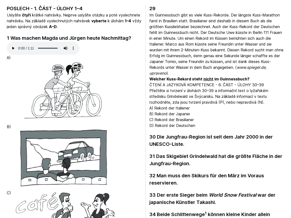 Němčina (maturita) - jaro 2023